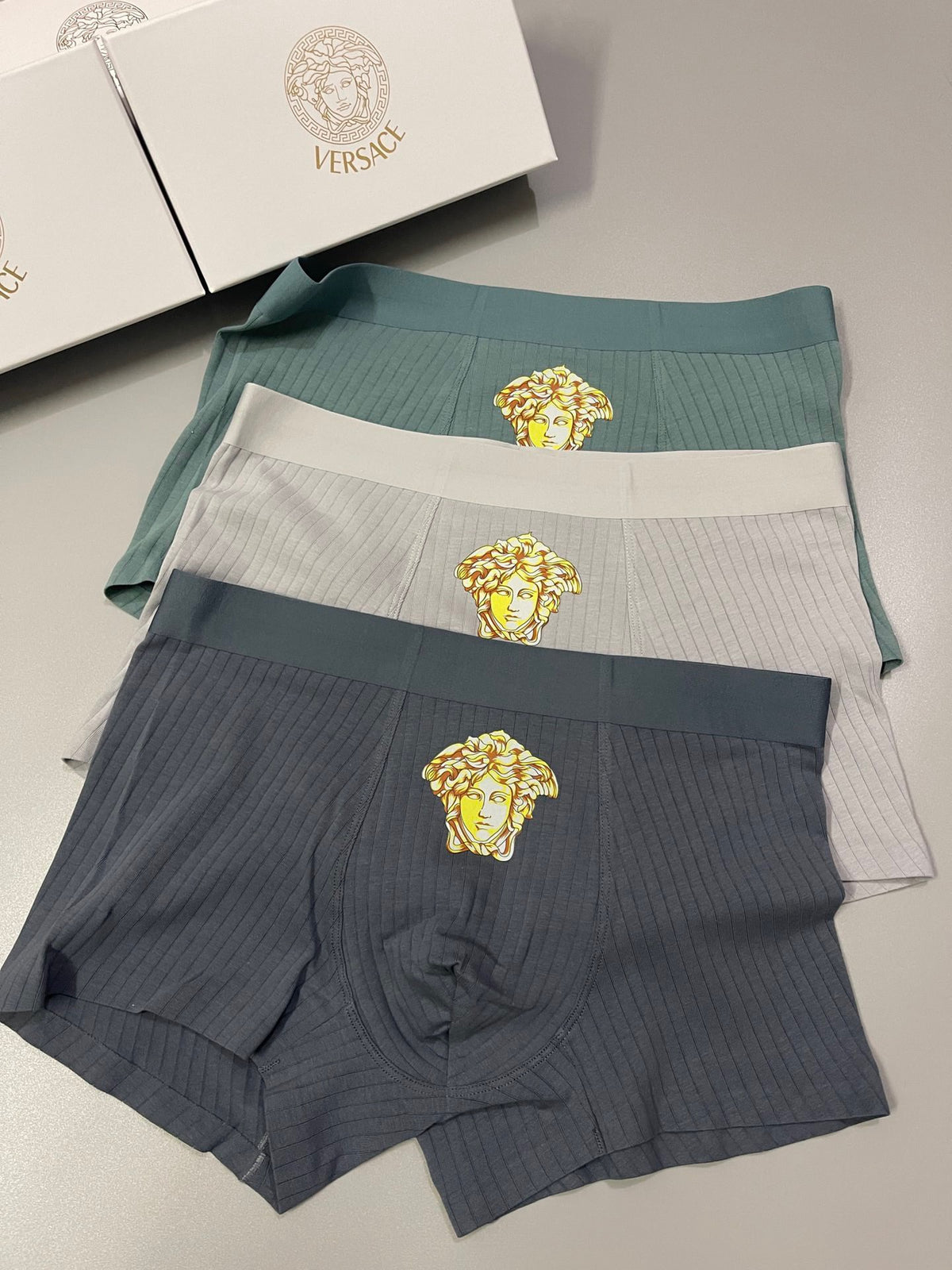 Versace Cotton Men's Boxer Briefs - 3-Piece Box