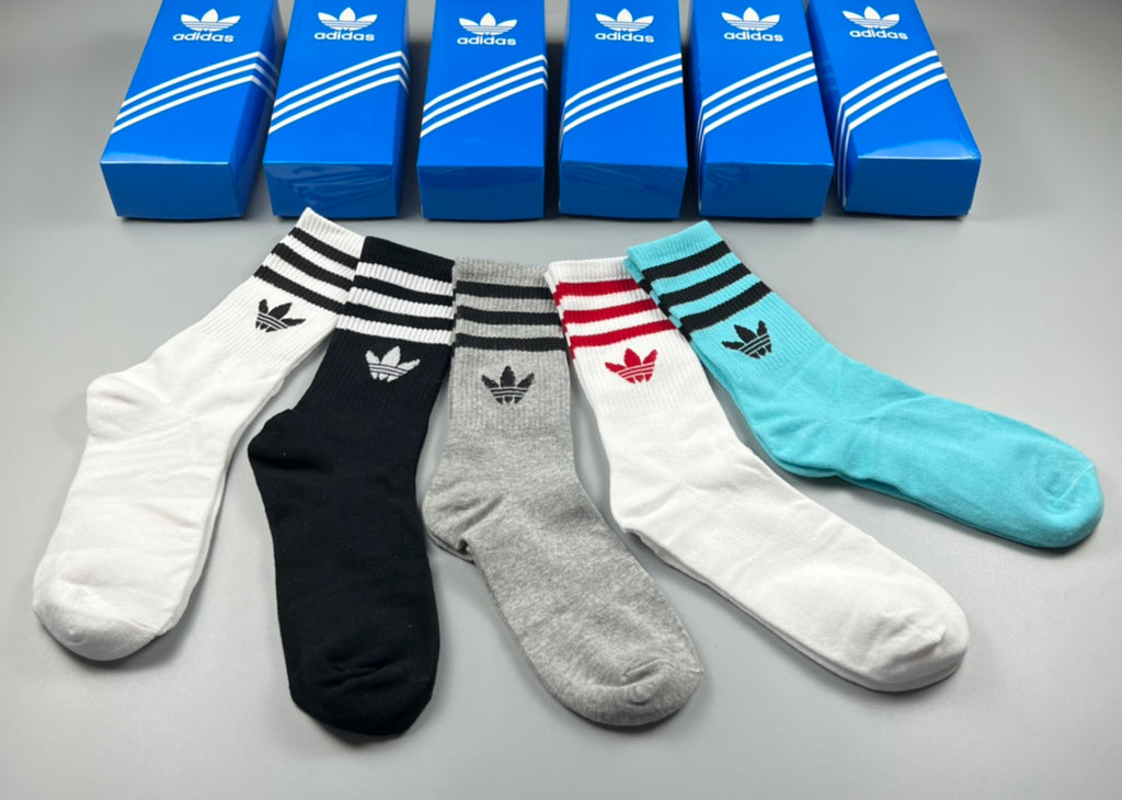 Adidas Cotton Crew Socks - 5-Pair Pack