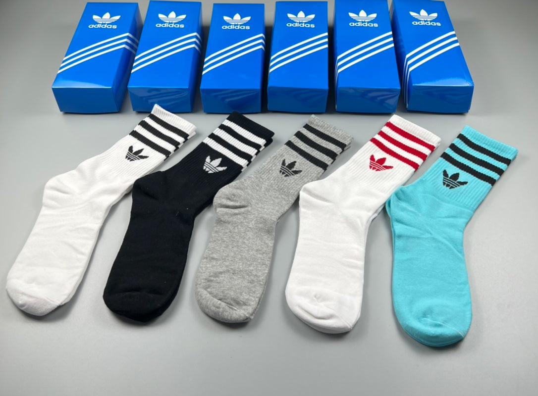 Adidas Cotton Crew Socks - 5-Pair Pack