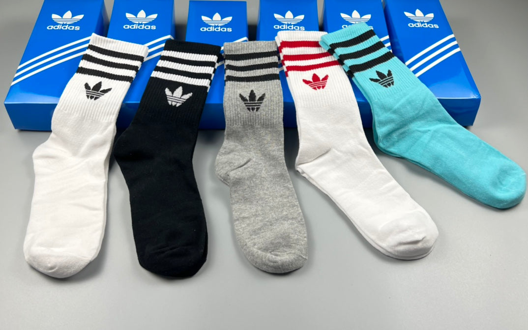 Adidas Cotton Crew Socks - 5-Pair Pack