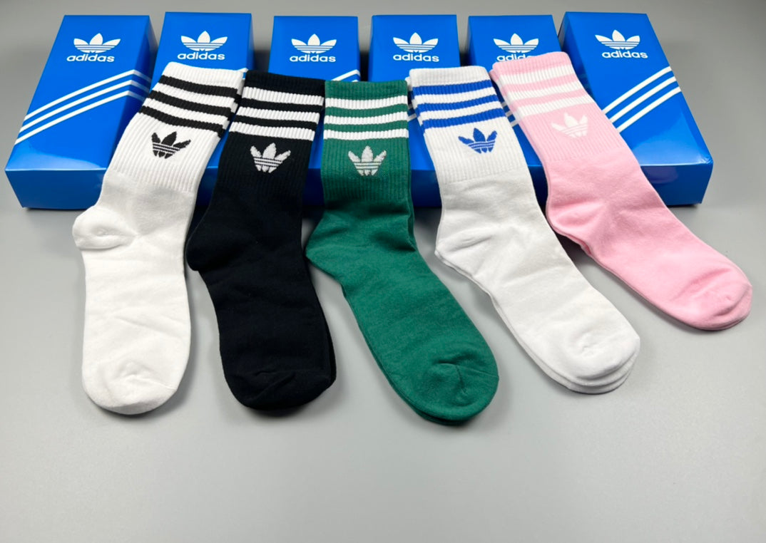Adidas Cotton Crew Socks - 5-Pair Pack