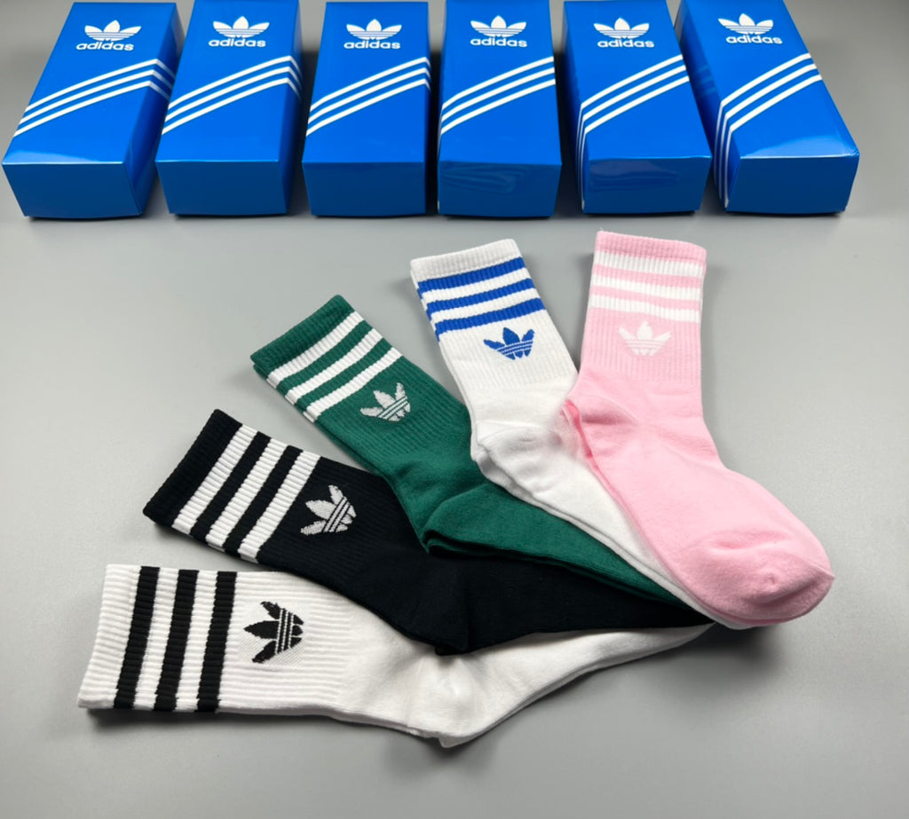 Adidas Cotton Crew Socks - 5-Pair Pack