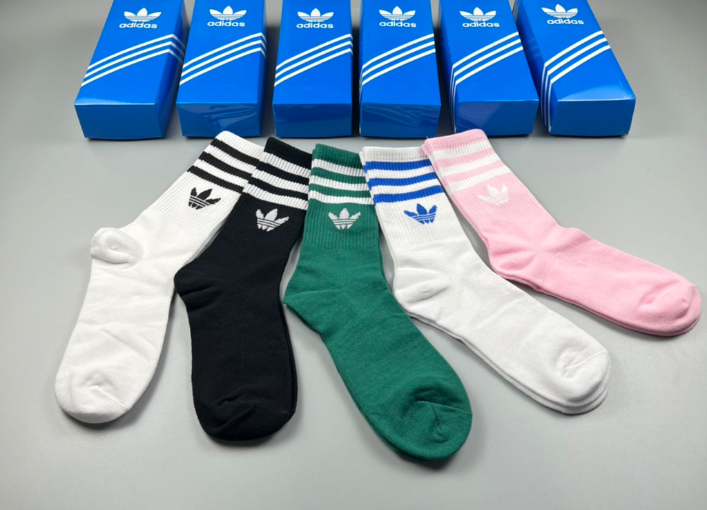 Adidas Cotton Crew Socks - 5-Pair Pack