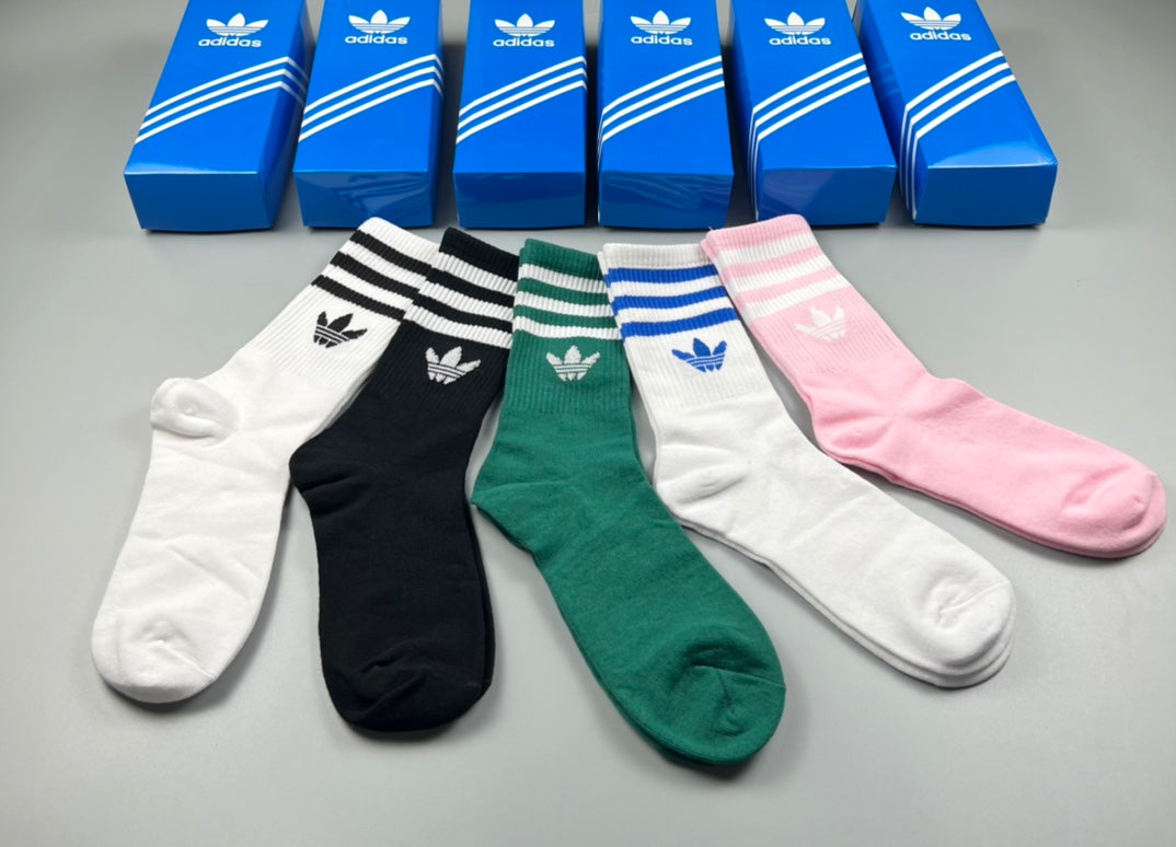 Adidas Cotton Crew Socks - 5-Pair Pack