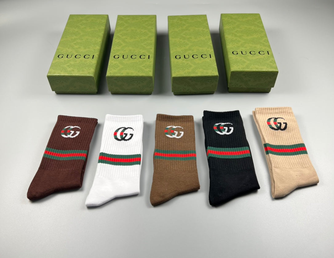 Gucci Cotton Crew Socks - 5-Pair Pack