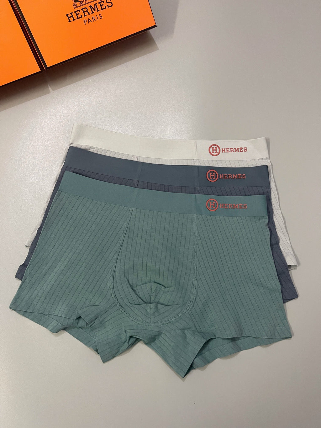 Hermes Cotton Men's Boxer Briefs - 3-Piece Box