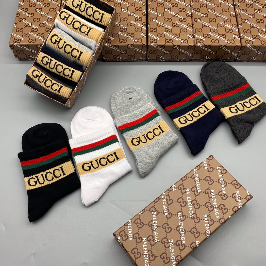 Gucci Cotton Crew Socks - 5-Pair Pack
