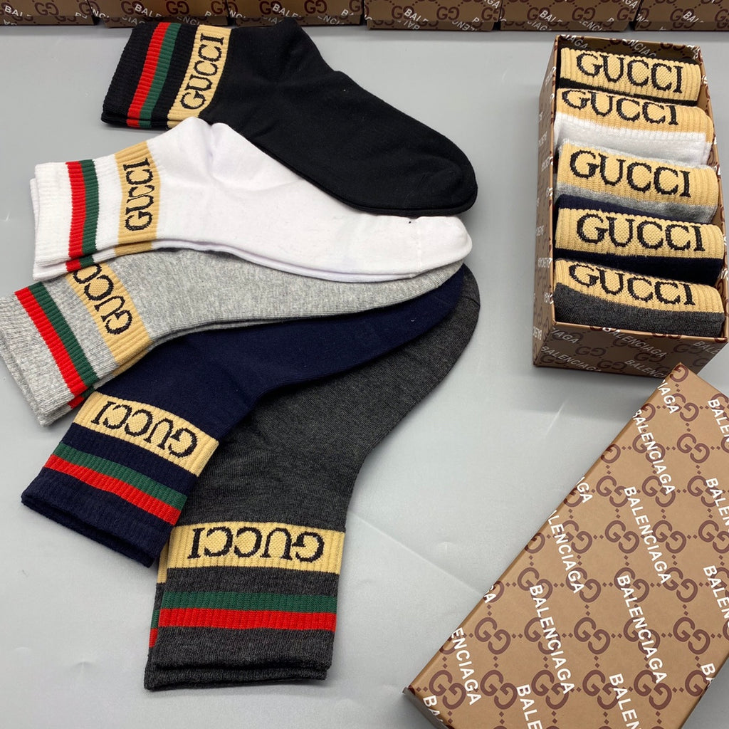 Gucci Cotton Crew Socks - 5-Pair Pack