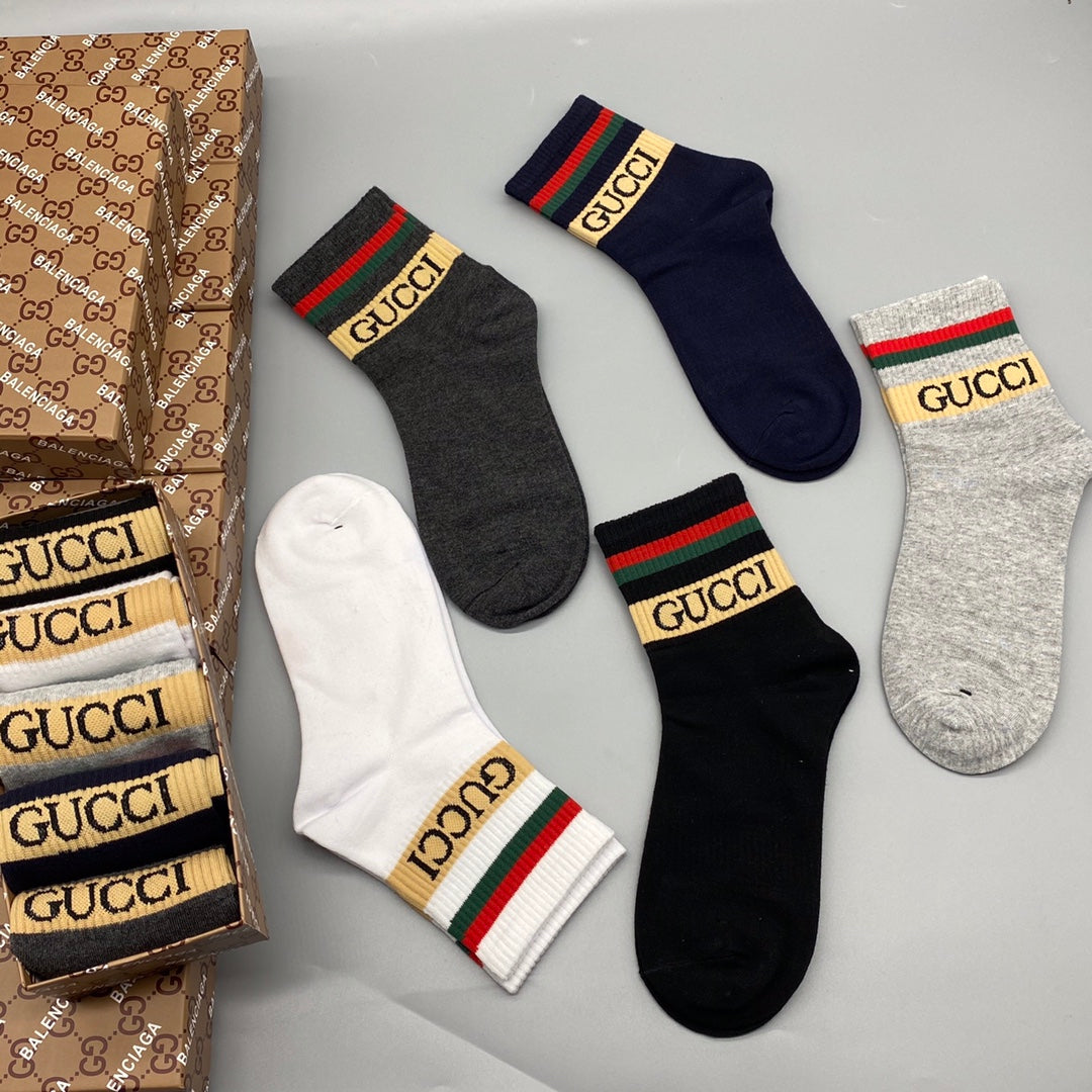 Gucci Cotton Crew Socks - 5-Pair Pack