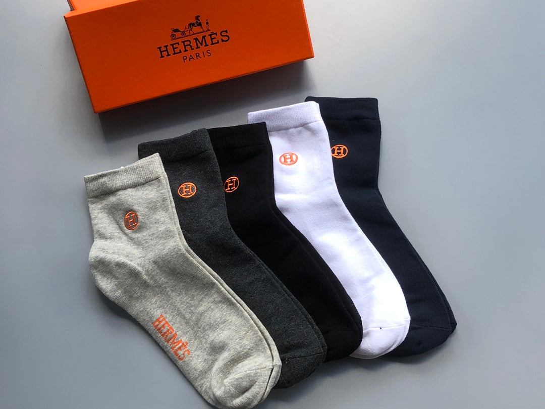 Hermes Crew Socks - 5-Pair Pack