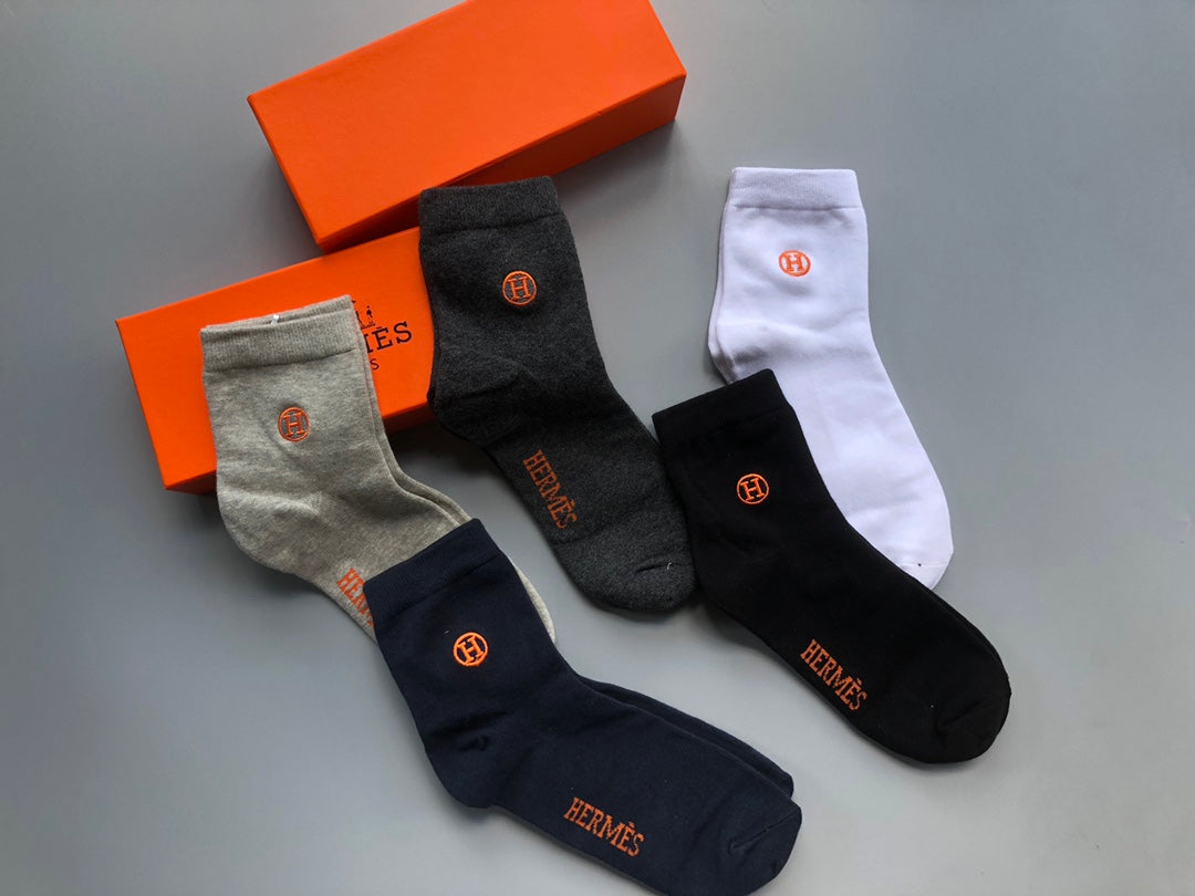 Hermes Crew Socks - 5-Pair Pack