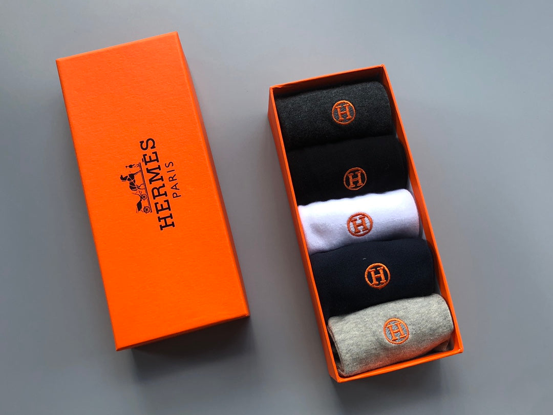 Hermes Crew Socks - 5-Pair Pack