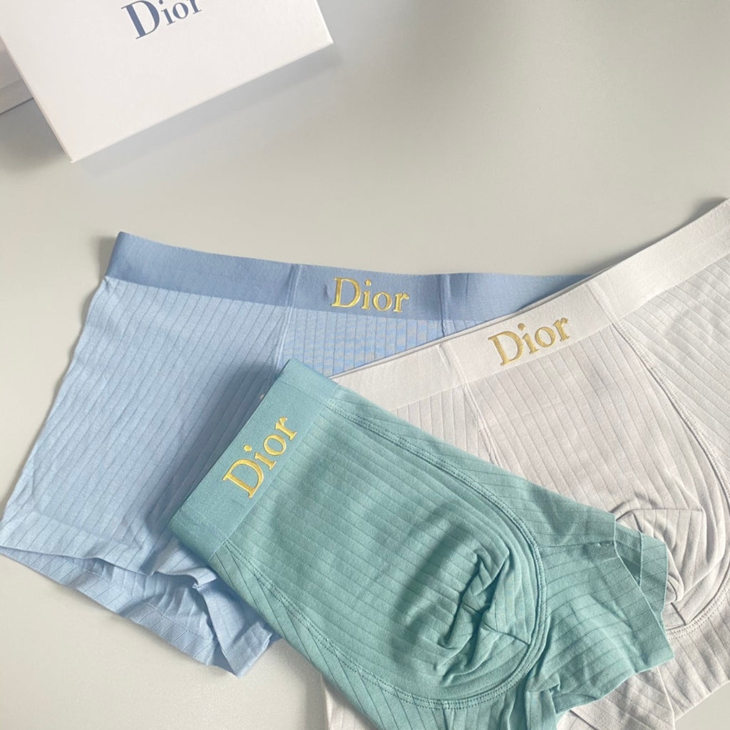 Dior Visible Branded Waistband Or Emblem Details Men's Boxer Briefs - 3-Piece Box