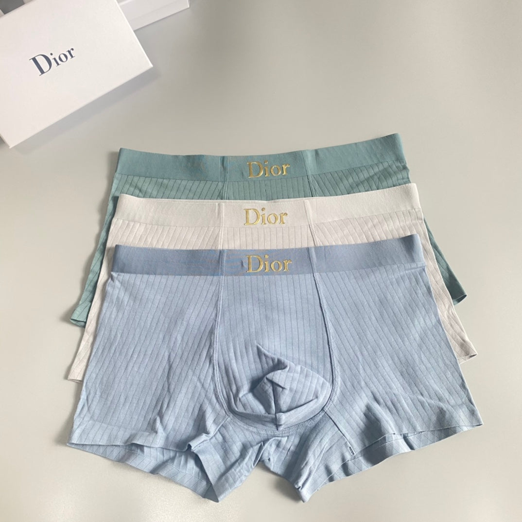 Dior Clean Logo Waistbands Men's Boxer Briefs - 3-Piece Box