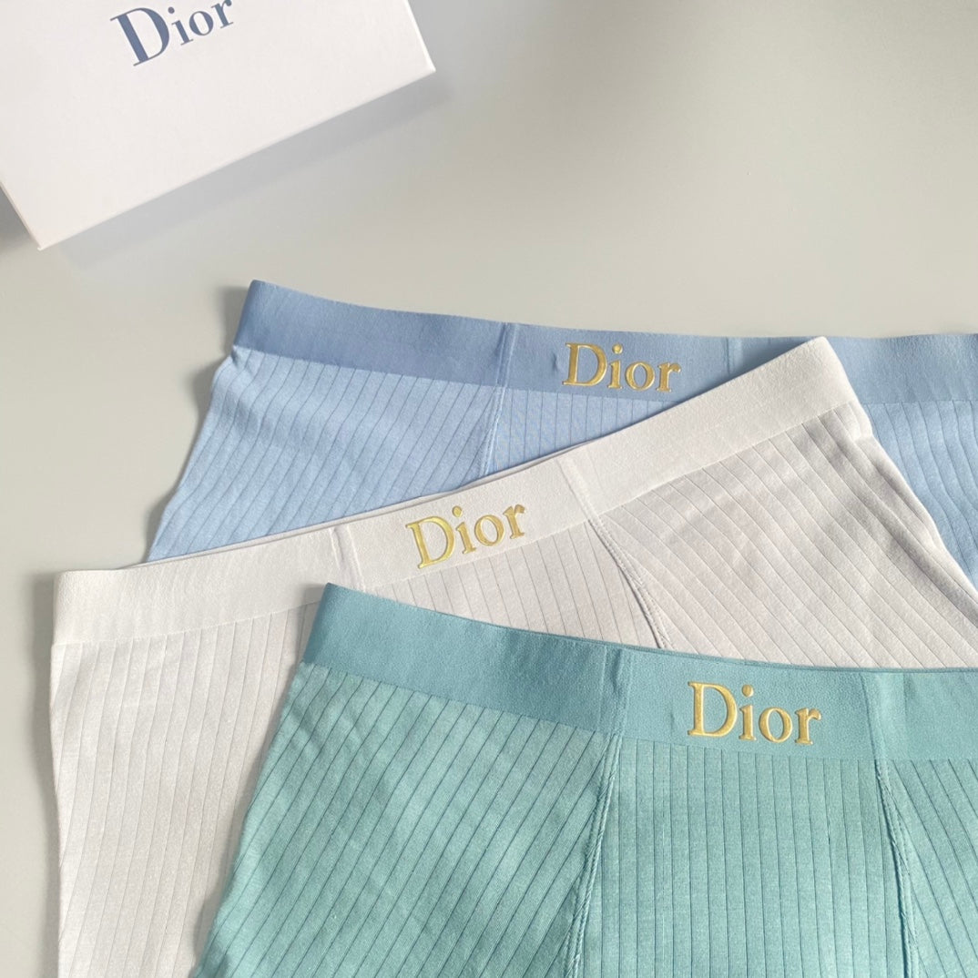 Dior Cotton Blend Ribbed Boxer Briefs - 3-Piece Box
