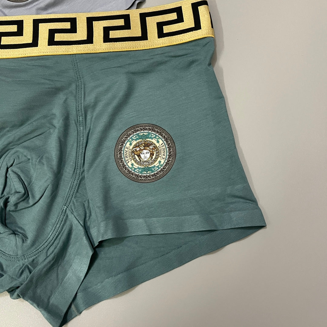 Versace Medallion And Greek-Key Details Men's Boxer Briefs - 3-Piece Box