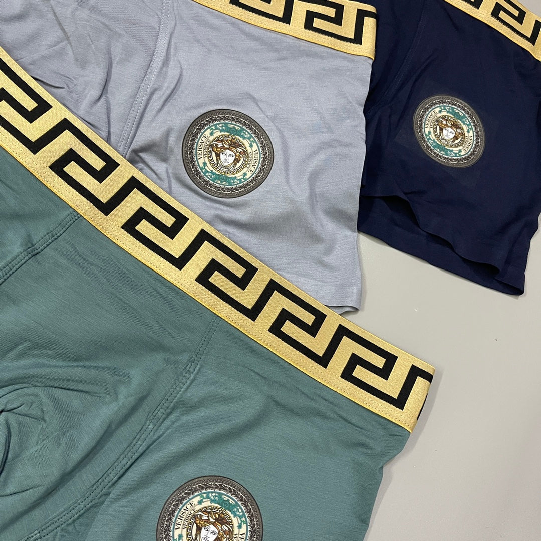 Versace Medallion Details Men's Boxer Briefs - 3-Piece Box