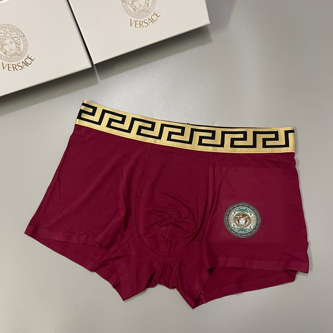 Versace Medallion And Greek-Key Details Men's Boxer Briefs - 3-Piece Box
