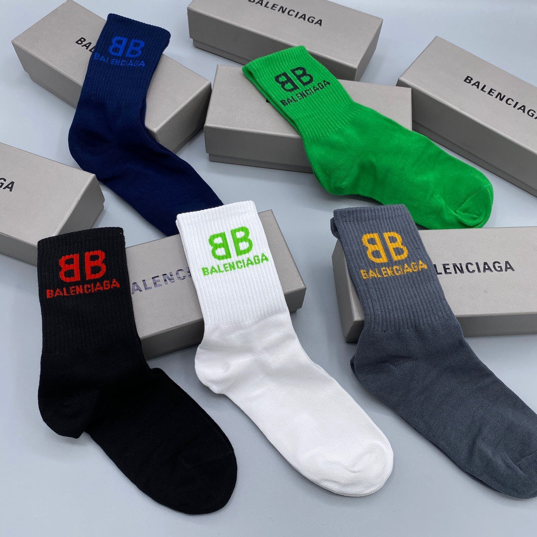 Balenciaga Crew Socks - 5-Pair Pack