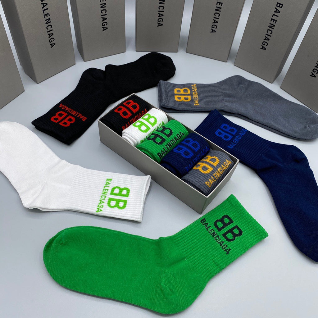 Balenciaga Crew Socks - 5-Pair Pack