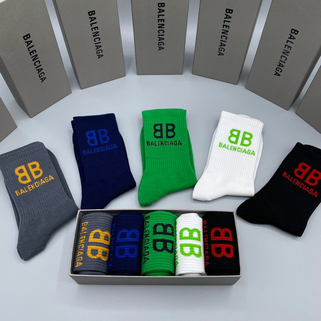 Balenciaga Crew Socks - 5-Pair Pack