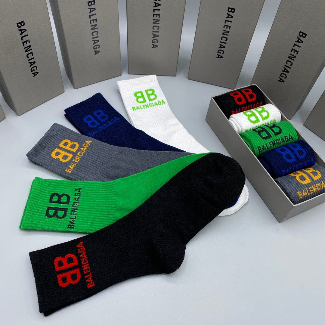 Balenciaga Crew Socks - 5-Pair Pack