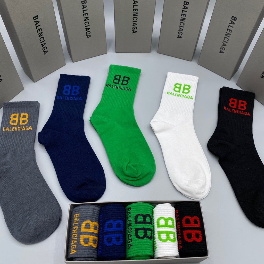 Balenciaga Crew Socks - 5-Pair Pack