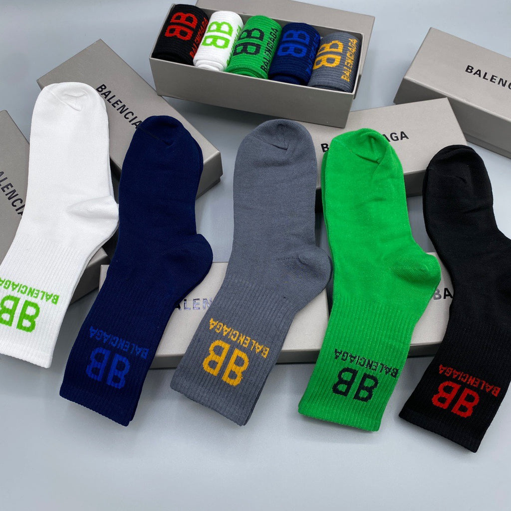Balenciaga Crew Socks - 5-Pair Pack