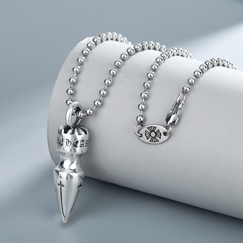 Gothic Emblem Pendant Necklace in Metal-Tone – Design 45 close-up detail
