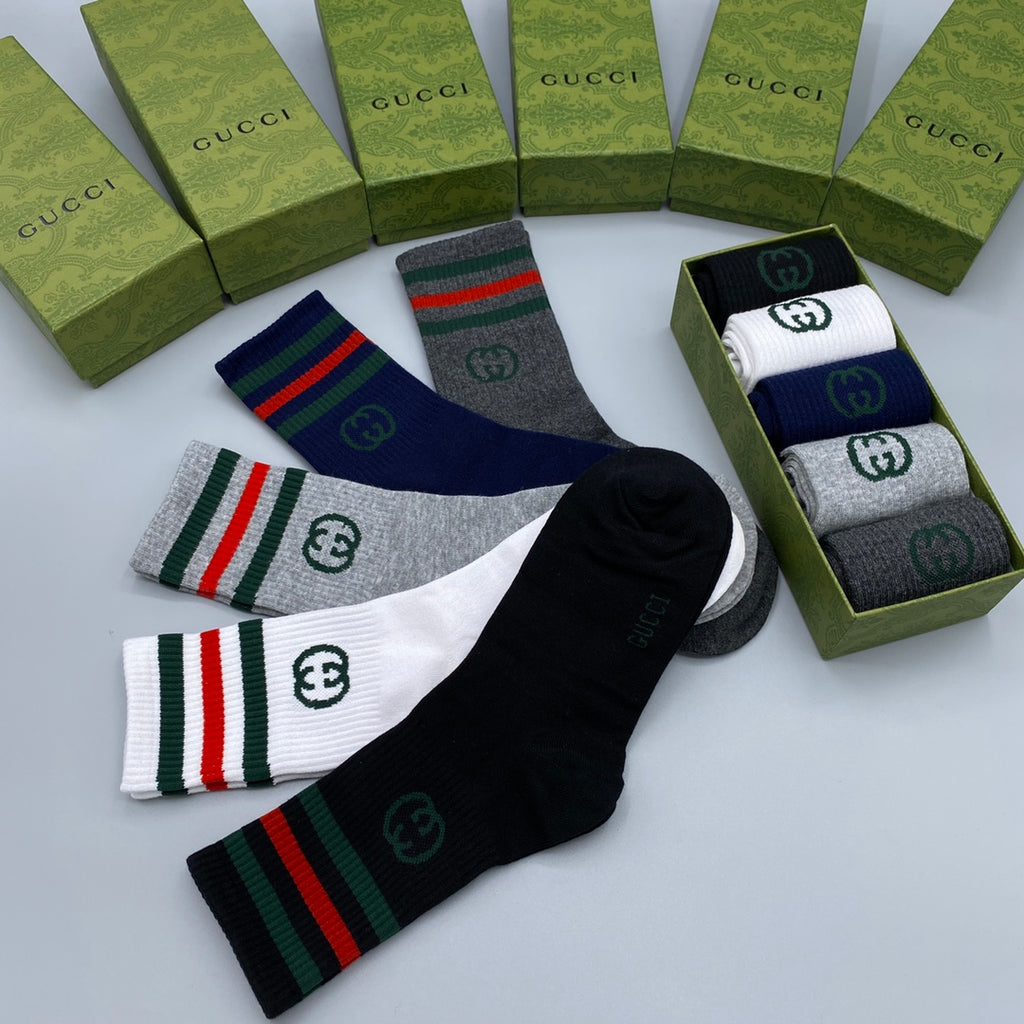 Gucci Crew Socks - 5-Pair Pack