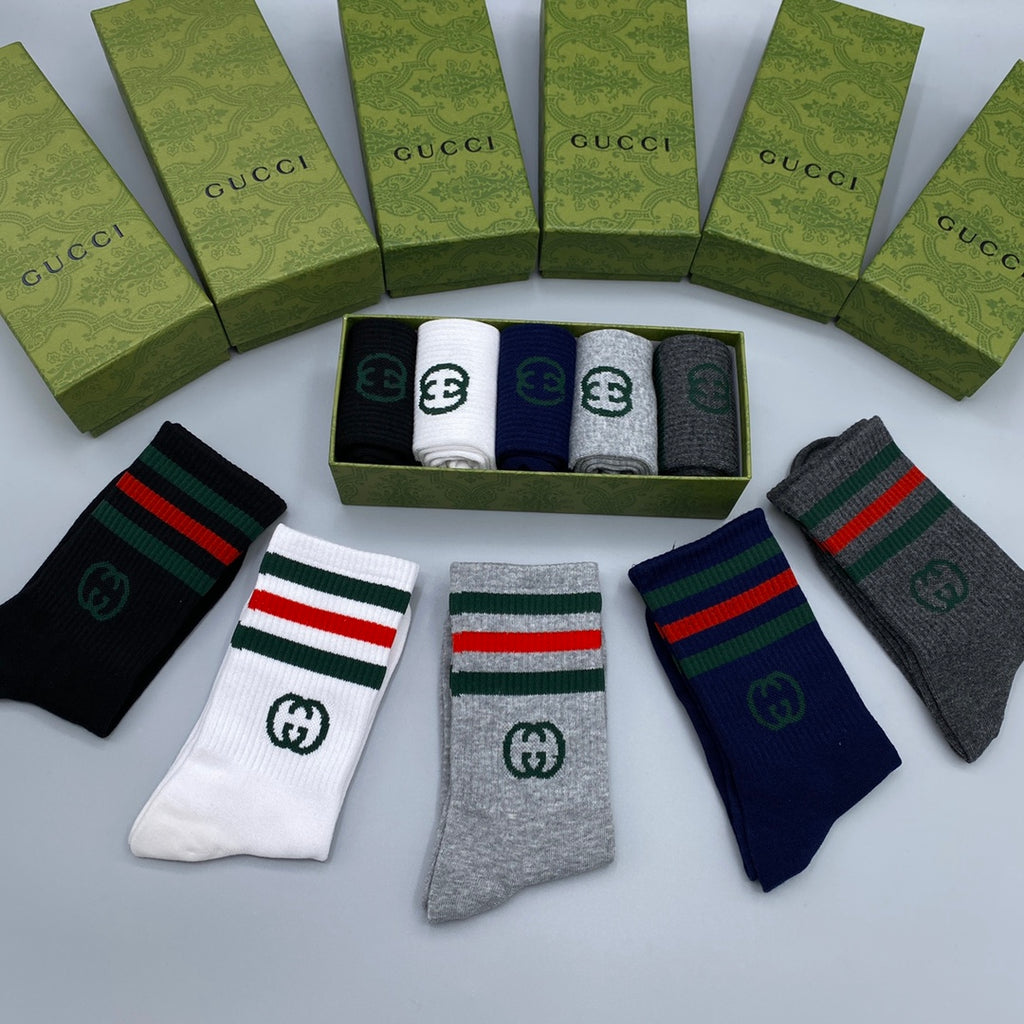 Gucci Crew Socks - 5-Pair Pack