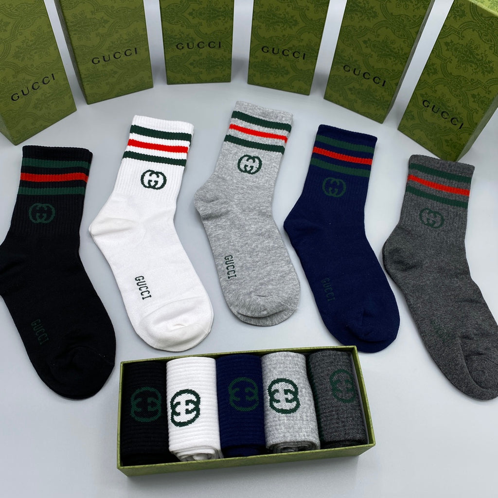 Gucci Crew Socks - 5-Pair Pack