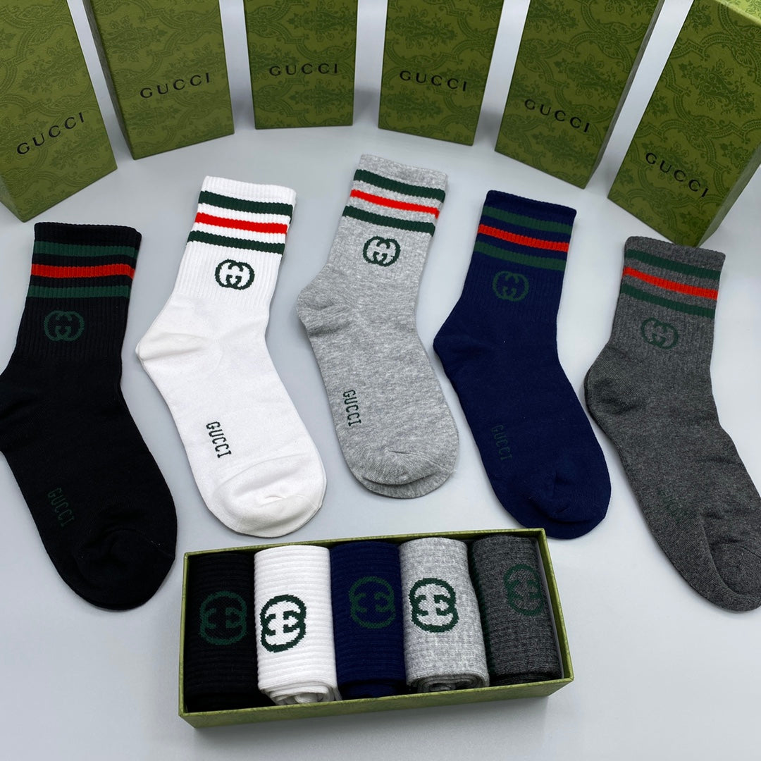 Gucci Crew Socks - 5-Pair Pack