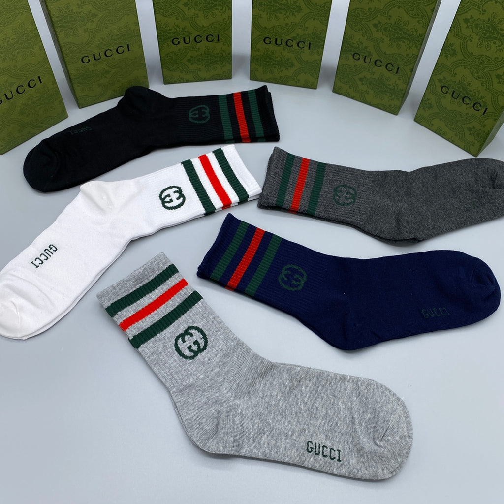 Gucci Crew Socks - 5-Pair Pack