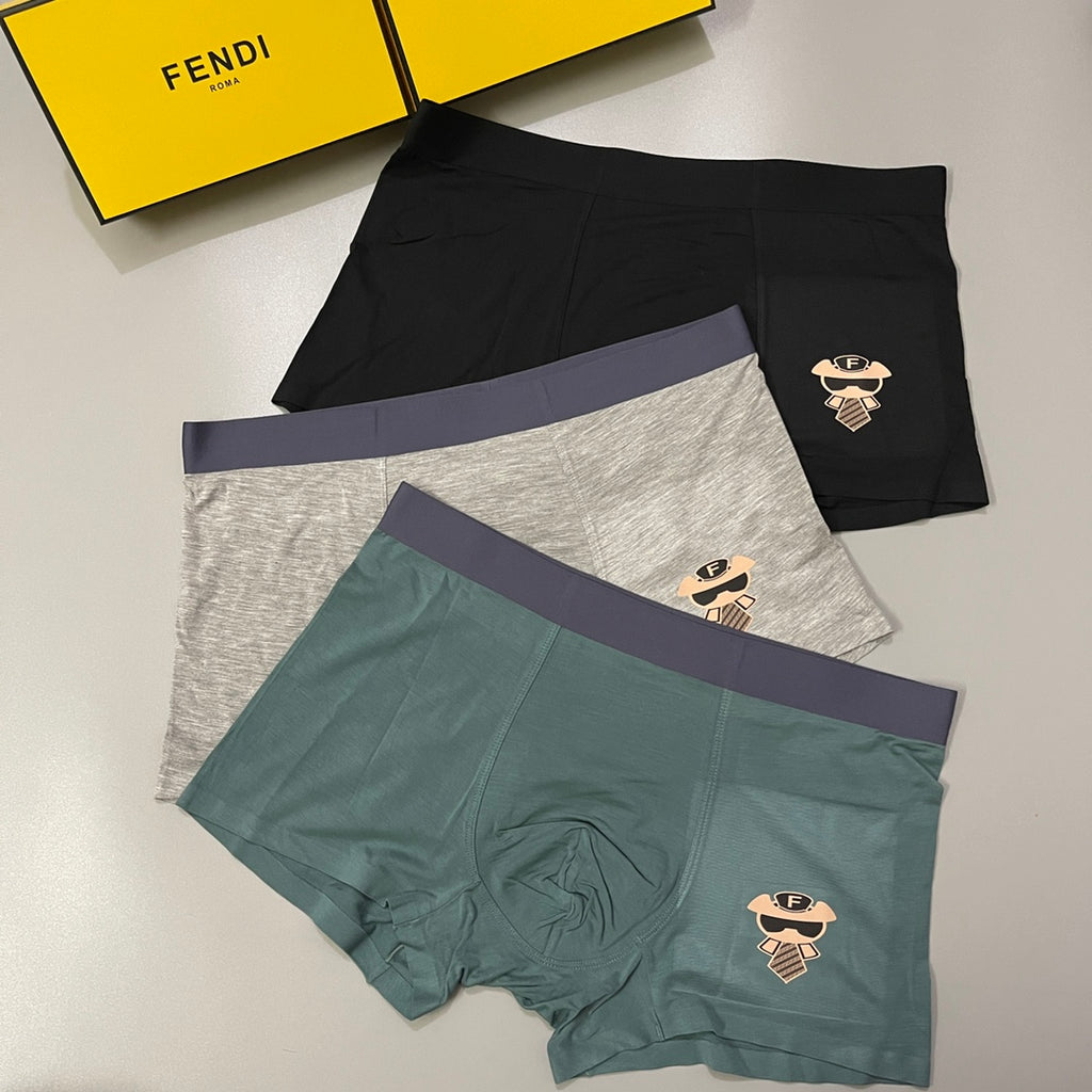 Fendi Modal Men's Boxer Briefs - 3-Piece Box