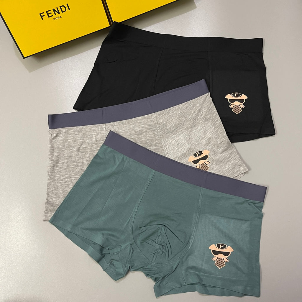 Fendi Modal Men's Boxer Briefs - 3-Piece Box