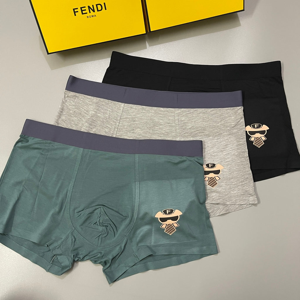Fendi Modal Men's Boxer Briefs - 3-Piece Box