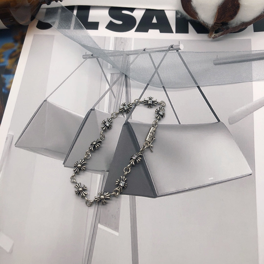 Cross Statement Bracelet in Metal-Tone – Design 16 front product view