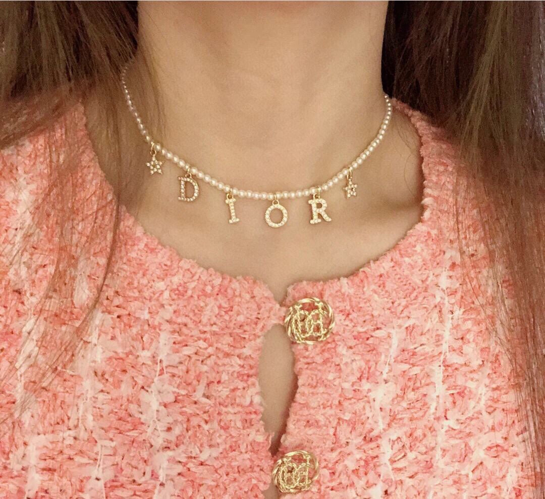 Pearl-Style Motif Pendant Necklace in Polished Metal-Tone with Pearl-Style Detail – Design 019 styled view