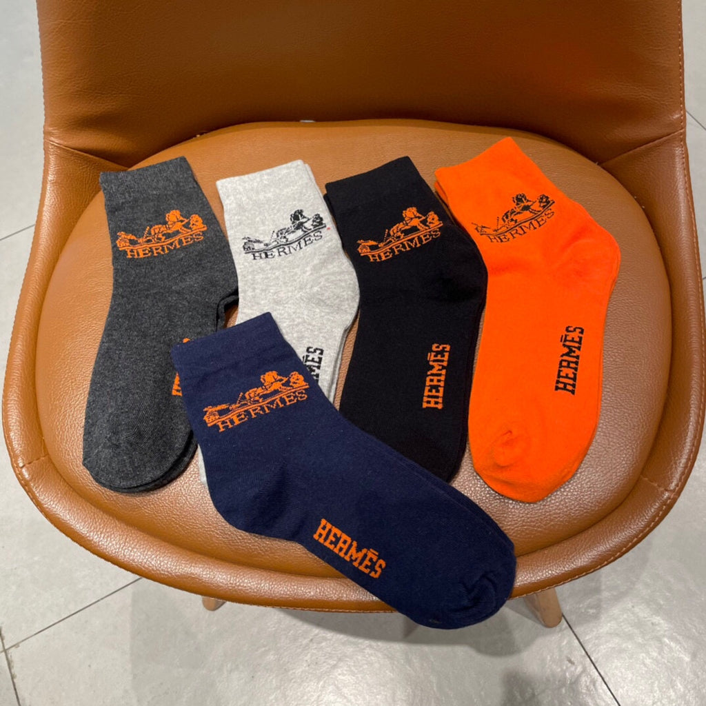 Hermes Horse Details Ankle Socks - 5-Pair Set