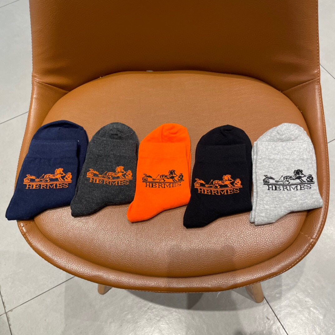 Hermes Horse Details Ankle Socks - 5-Pair Set