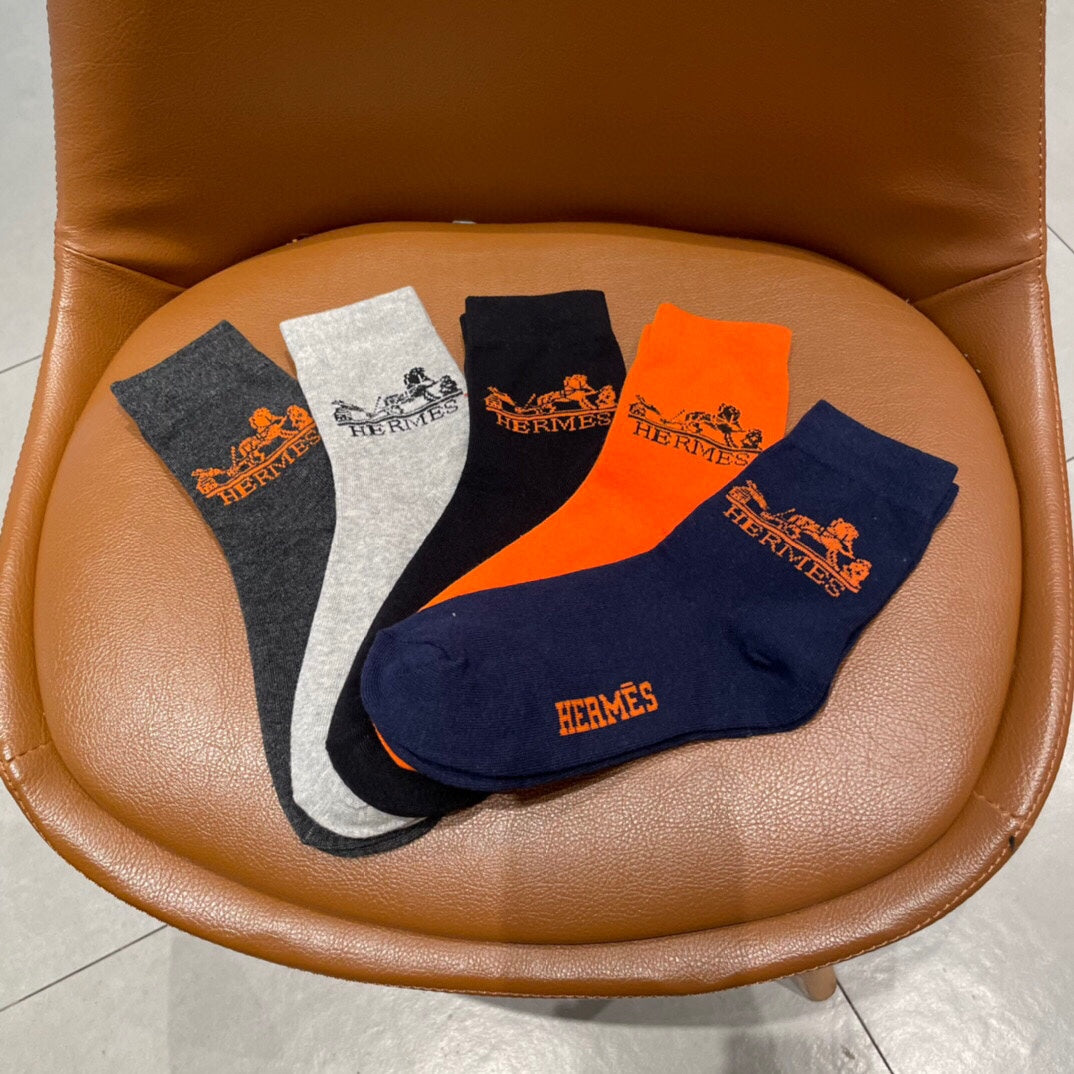 Hermes Ankle Socks - Box of 5 Pairs