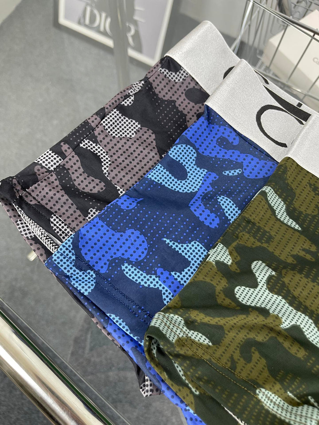 Calvin Klein Blue, Brown And Grey Camouflage-Pattern Boxer Briefs Men's Boxer Briefs - 3-Piece Box