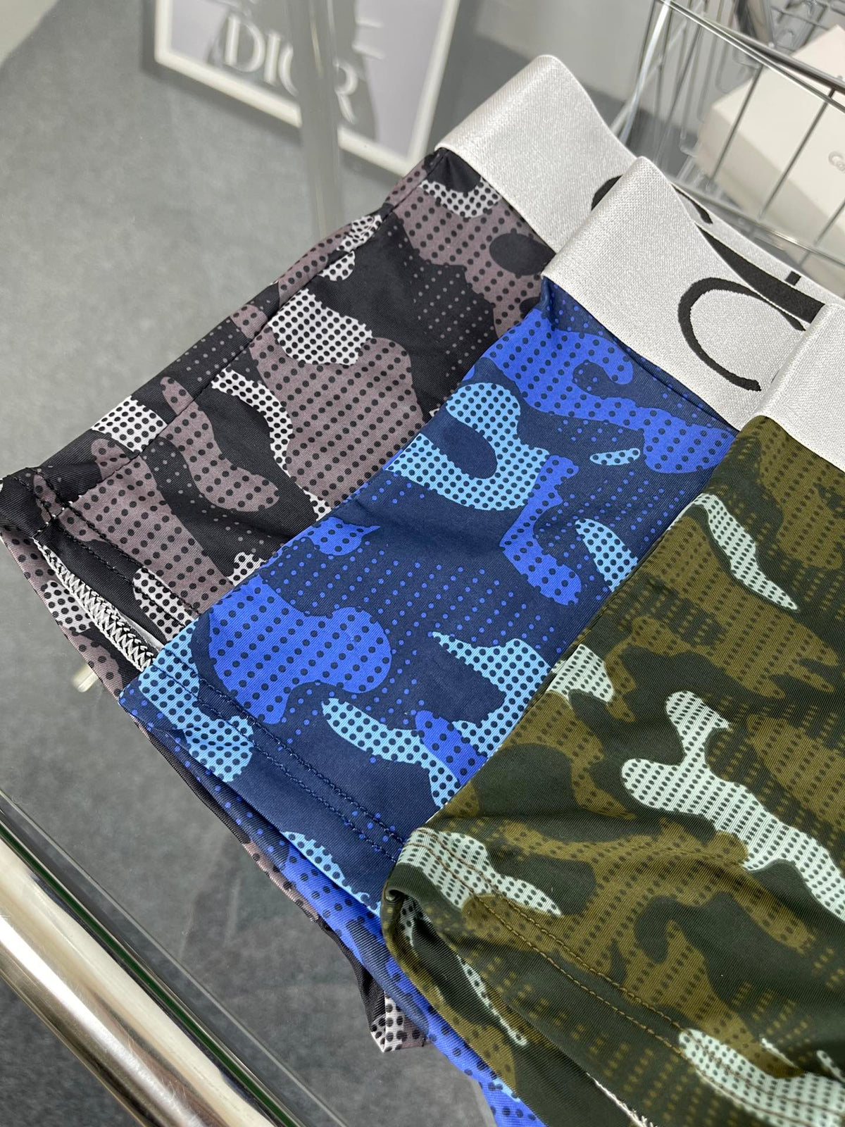 Calvin Klein Blue, Brown And Grey Camouflage-Pattern Boxer Briefs Men's Boxer Briefs - 3-Piece Box