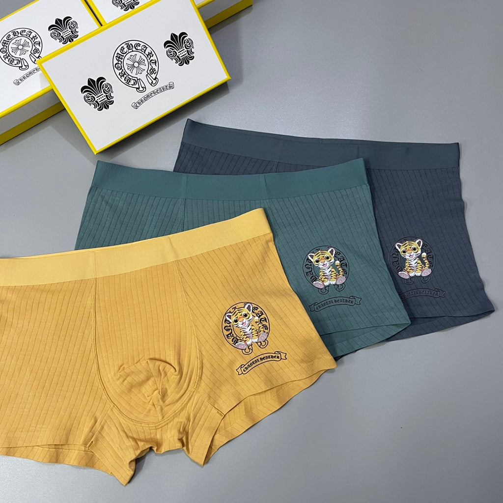 Chrome Hearts Crest-Style Graphics Men's Boxer Briefs - 3-Piece Box