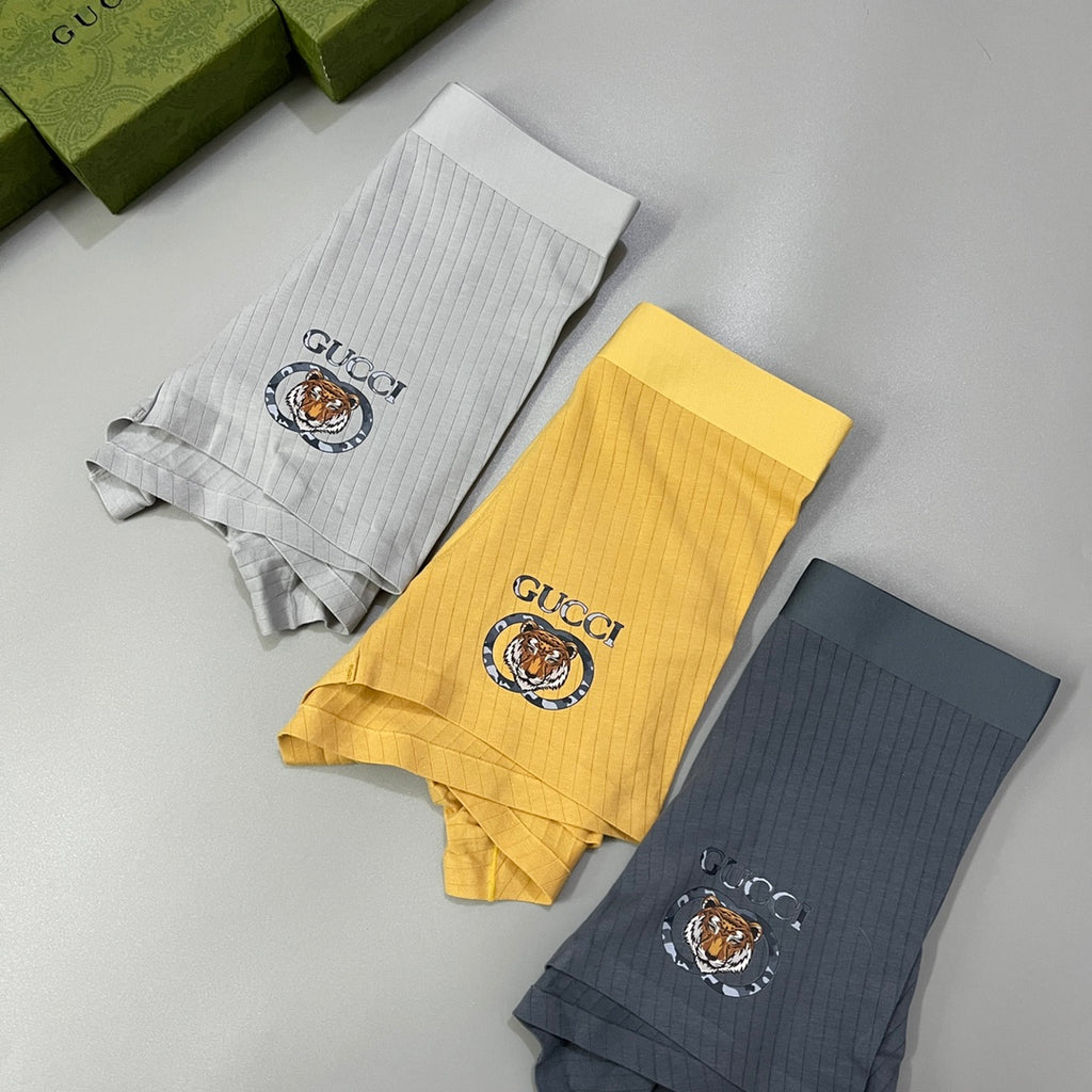 Gucci Crest-Style Details Men's Boxer Briefs - 3-Piece Box