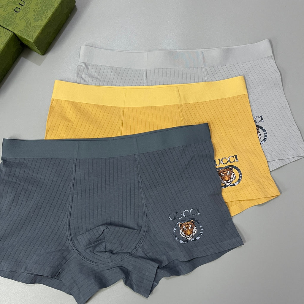 Gucci Crest-Style Details Men's Boxer Briefs - 3-Piece Box