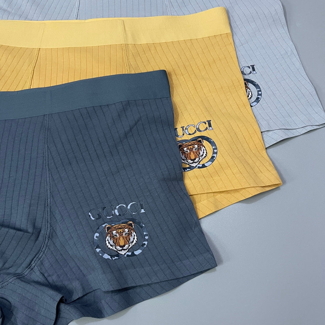 Gucci Crest-Style Details Men's Boxer Briefs - 3-Piece Box