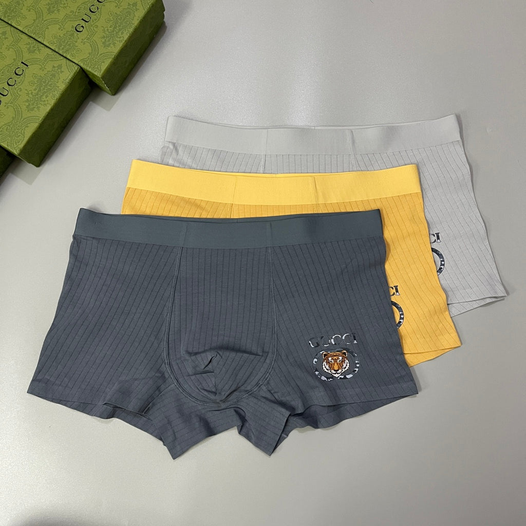 Gucci Crest-Style Details Men's Boxer Briefs - 3-Piece Box