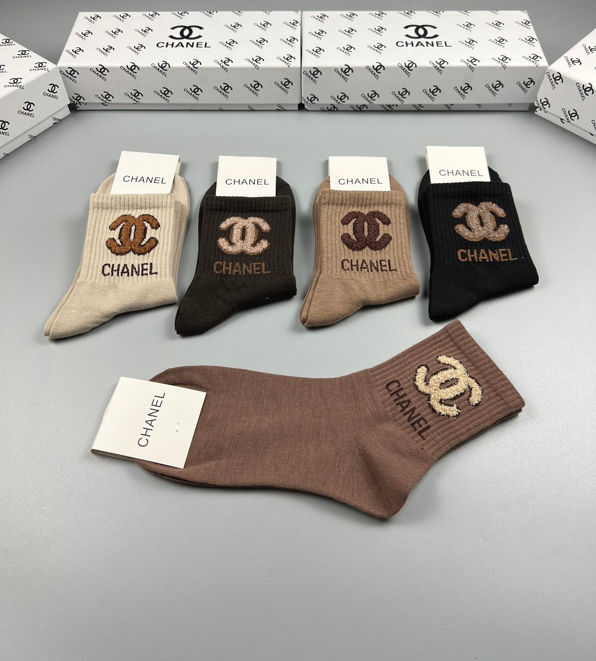 Chanel Cotton Crew Socks